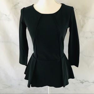 BOSTON PROPER Black Peplum Top